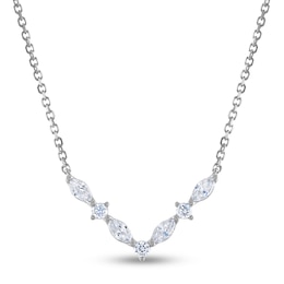 Previously Owned Vera Wang WISH Diamond Necklace 3/8 ct tw Round/Marquise 10K White Gold