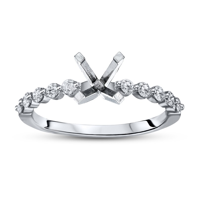Main Image 1 of Previously Owned Diamond Ring Setting 1/3 ct tw Round-cut 14K White Gold