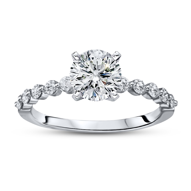 Main Image 2 of Previously Owned Diamond Ring Setting 1/3 ct tw Round-cut 14K White Gold