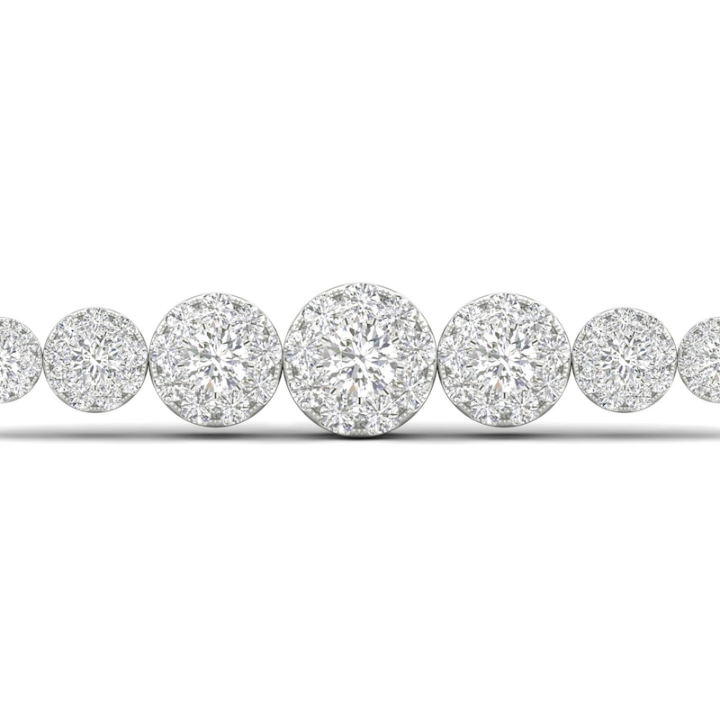 Main Image 2 of Previously Owned Diamond Bolo Bracelet 1 ct tw Round 10K White Gold 7"