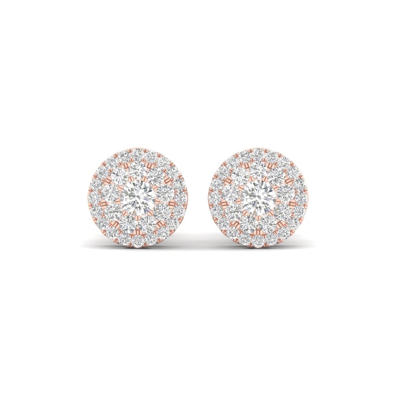 Main Image 2 of Previously Owned Colorless Diamond Earrings 1 ct tw Round 14K Rose Gold