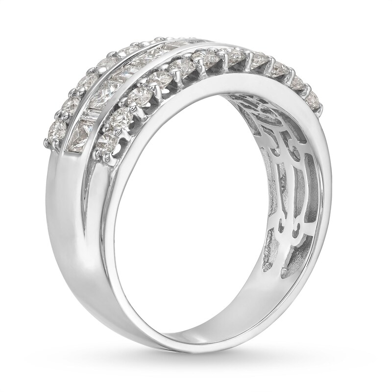 Main Image 3 of Previously Owned Kallati Diamond Ring 1-1/2 ct tw Round/Princess/Baguette 14K White Gold