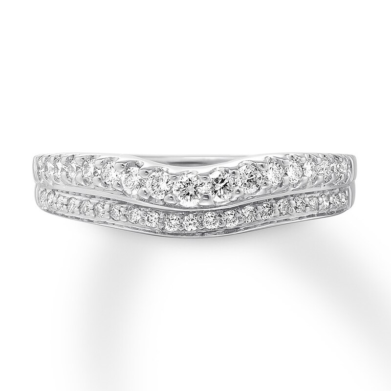 Main Image 1 of Previously Owned Diamond Contour Ring 3/8 carat tw Round-cut 14K White Gold