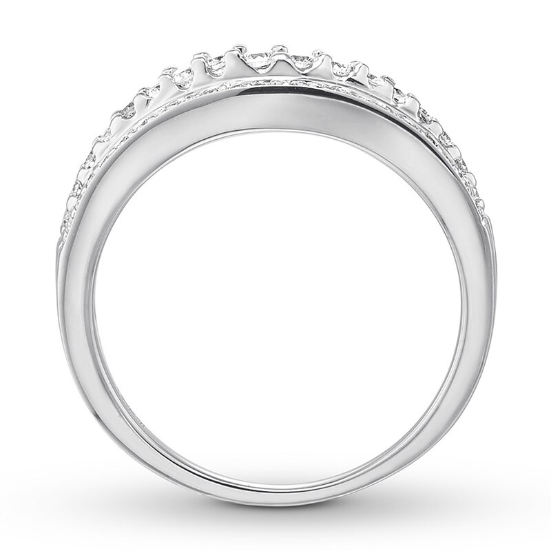 Main Image 2 of Previously Owned Diamond Contour Ring 3/8 carat tw Round-cut 14K White Gold