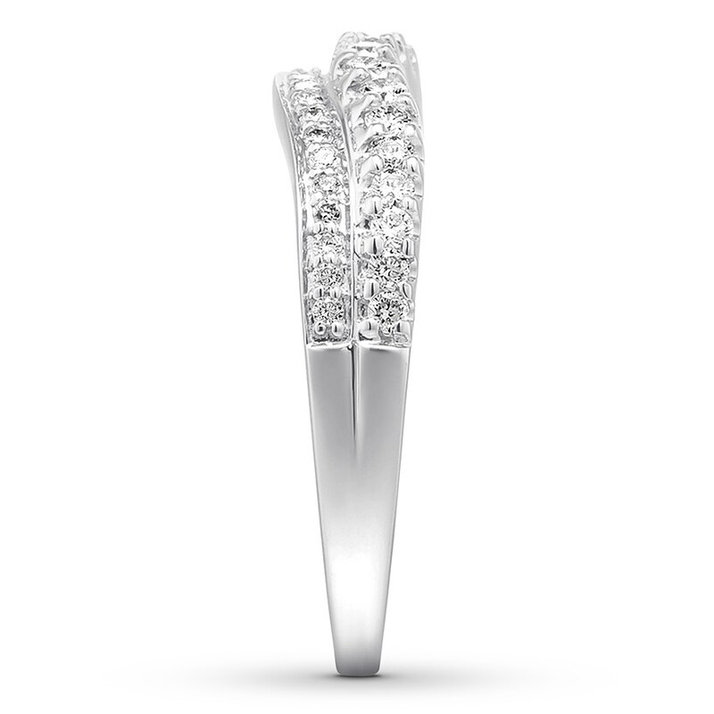 Main Image 3 of Previously Owned Diamond Contour Ring 3/8 carat tw Round-cut 14K White Gold
