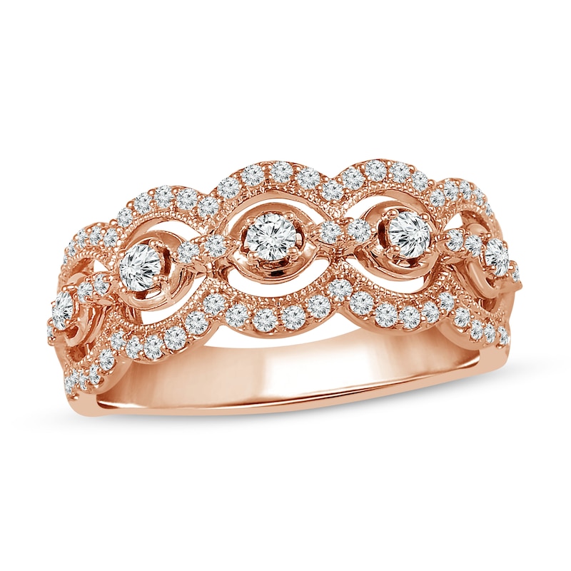 Main Image 1 of Previously Owned Diamond Ring 1/2 ct tw Round 10K Rose Gold