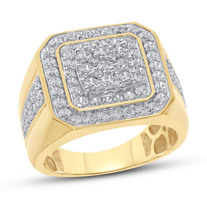 Main Image 1 of Previously Owned Men's Diamond Ring 2 ct tw Round 14K Yellow Gold