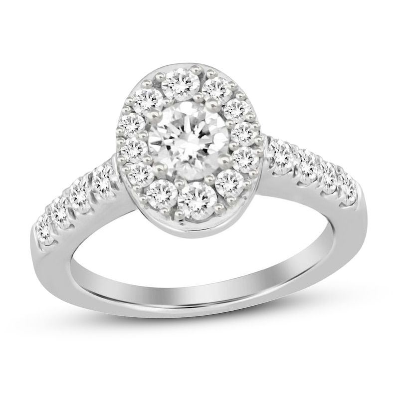 Main Image 1 of Previously Owned Diamond Engagement Ring 1-1/3 ct tw Round 14K White Gold