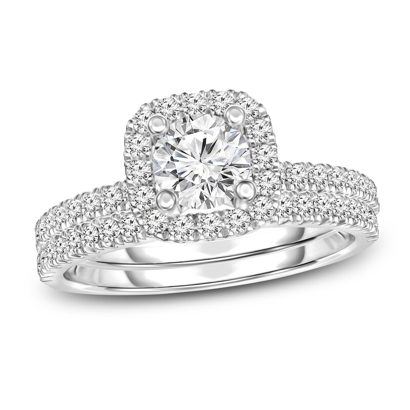 Main Image 1 of Previously Owned Diamond Bridal Set 3/4 ct tw Round 14K White Gold