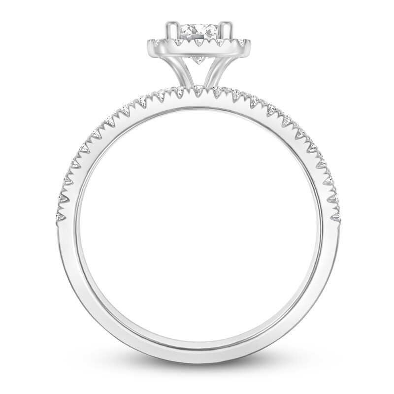 Main Image 3 of Previously Owned Diamond Bridal Set 3/4 ct tw Round 14K White Gold