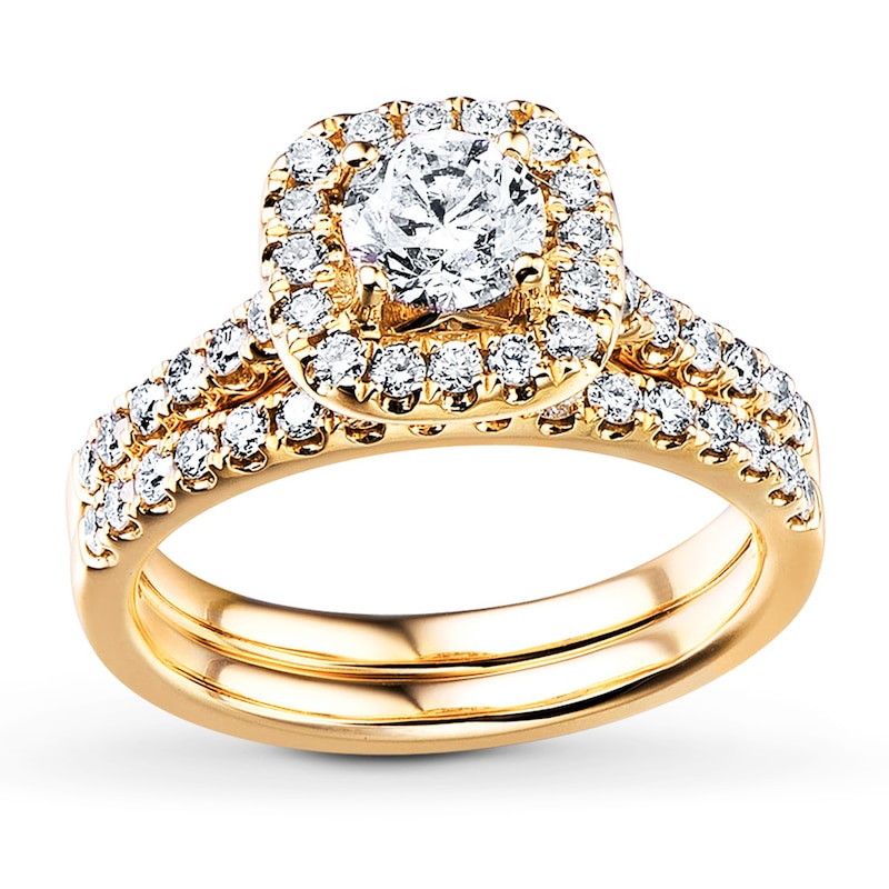 Main Image 1 of Previously Owned Diamond Bridal Set 1 carat tw Round-cut 14K Yellow Gold