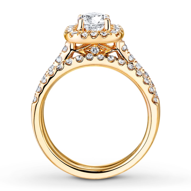 Main Image 2 of Previously Owned Diamond Bridal Set 1 carat tw Round-cut 14K Yellow Gold