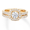 Thumbnail Image 4 of Previously Owned Diamond Bridal Set 1 carat tw Round-cut 14K Yellow Gold