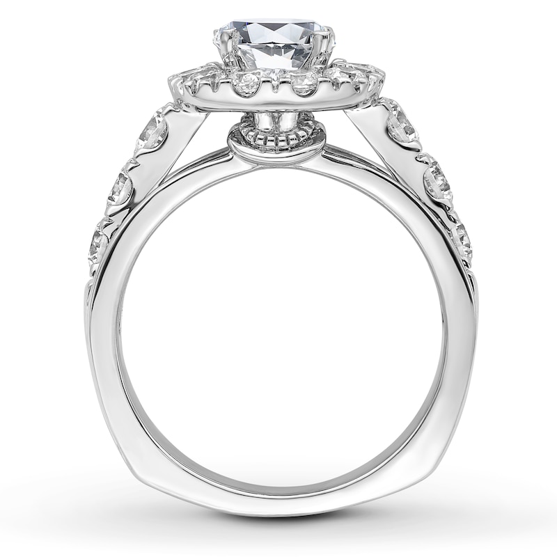 Main Image 2 of Previously Owned Diamond Engagement Ring Setting 1-1/2 ct tw Round 18K White Gold