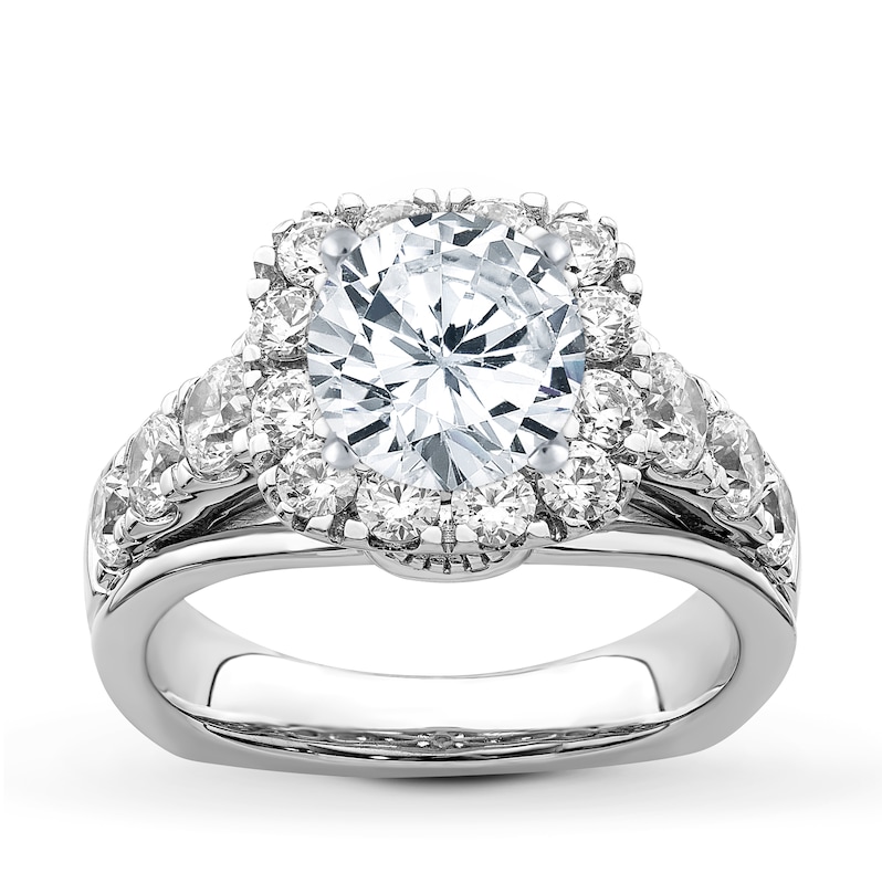 Main Image 3 of Previously Owned Diamond Engagement Ring Setting 1-1/2 ct tw Round 18K White Gold