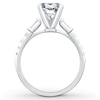 Thumbnail Image 2 of Previously Owned Diamond Engagement Ring 1/2 ct tw Round/Baguette Platinum