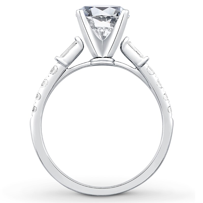 Main Image 2 of Previously Owned Diamond Engagement Ring 1/2 ct tw Round/Baguette Platinum