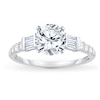 Thumbnail Image 3 of Previously Owned Diamond Engagement Ring 1/2 ct tw Round/Baguette Platinum