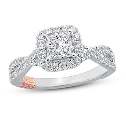 Previously Owned&nbsp;Pnina Tornai Dance Me to the End of Time Diamond Engagement Ring 1 1/4 ct tw Princess/Round 14K White Gold