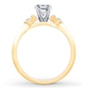 Thumbnail Image 2 of Previously Owned Diamond Engagement Ring Setting 1/5 ct tw Round/Baguette 14K Yellow Gold