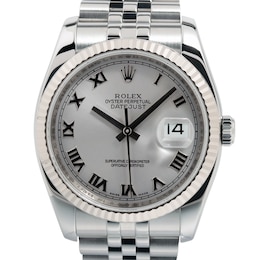 Previously Owned Rolex Lady Datejust 26 18K White Gold & Stainless Steel Watch 11024082072