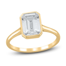Previously Owned Lab-Grown Diamond Engagement Ring 2 ct tw Emerald 14K Yellow Gold