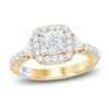 Thumbnail Image 1 of Previously Owned Pnina Tornai Lab-Grown Diamond Engagement Ring 2-7/8 ct tw Cushion/Round/ Trillion 14K Yellow Gold