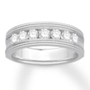 Thumbnail Image 1 of Previously Owned Men's Colorless Diamond Band 1 ct tw Round-cut 14K White Gold