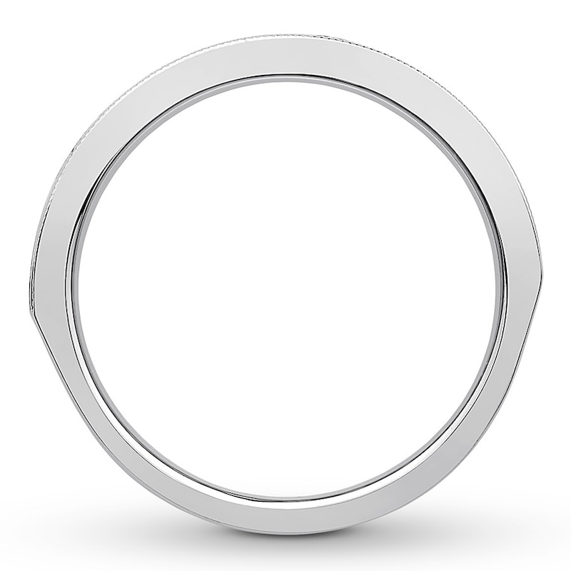 Main Image 2 of Previously Owned Men's Colorless Diamond Band 1 ct tw Round-cut 14K White Gold