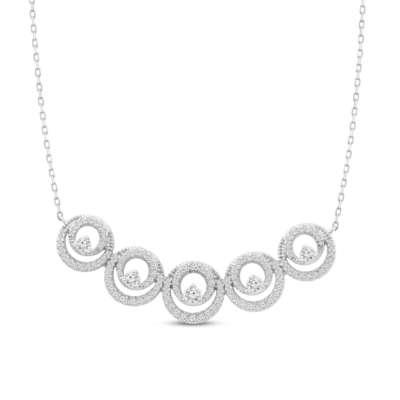 Main Image 1 of Previously Owned Diamond Necklace 1 ct tw Round 14K White Gold