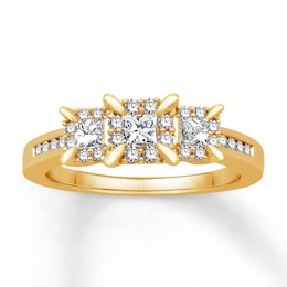 Previously Owned Diamond Engagement Ring 1/2 ct tw Princess-cut 14K Yellow Gold