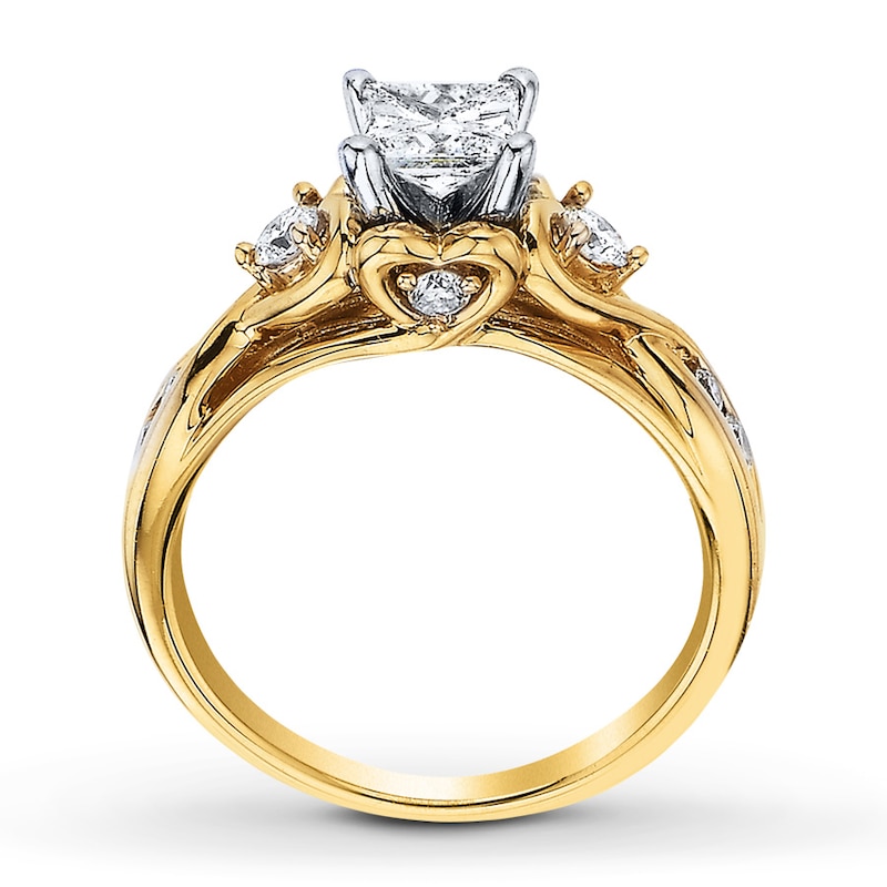 Main Image 2 of Previously Owned Diamond Engagement Ring 1 ct tw Princess-cut 14K Yellow Gold