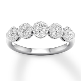 Previously Owned Diamond Anniversary Band 5/8 ct tw Round-cut 14K White Gold