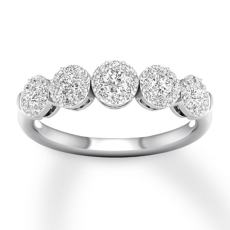 Main Image 1 of Previously Owned Diamond Anniversary Band 5/8 ct tw Round-cut 14K White Gold
