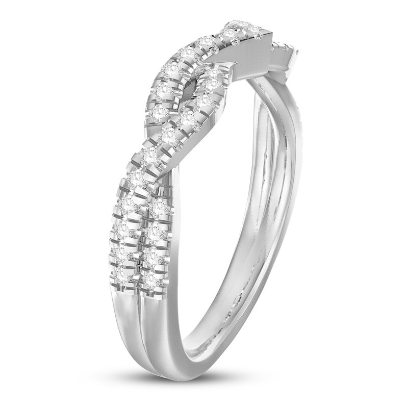 Main Image 2 of Previously Owned Diamond Contour Anniversary Band 1/5 ct tw Round 14K White Gold