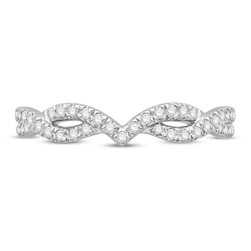 Main Image 3 of Previously Owned Diamond Contour Anniversary Band 1/5 ct tw Round 14K White Gold