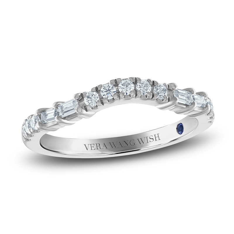 Main Image 1 of Previously Owned Vera Wang WISH Diamond Wedding Band 1/3 ct tw Baguette/Round 14K White Gold