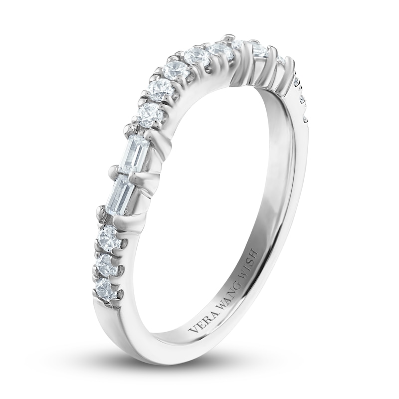 Main Image 2 of Previously Owned Vera Wang WISH Diamond Wedding Band 1/3 ct tw Baguette/Round 14K White Gold