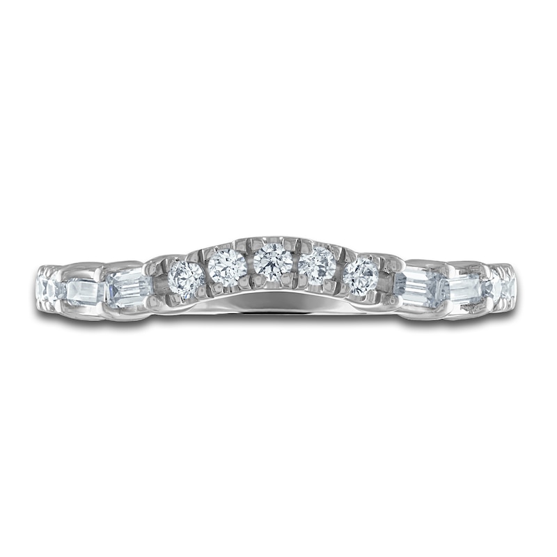 Main Image 3 of Previously Owned Vera Wang WISH Diamond Wedding Band 1/3 ct tw Baguette/Round 14K White Gold
