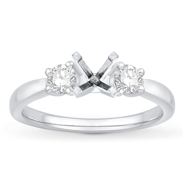 Main Image 1 of Previously Owned Diamond 3-Stone Engagement Ring Setting 1/4 ct tw Round Platinum