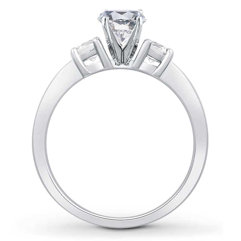 Main Image 2 of Previously Owned Diamond 3-Stone Engagement Ring Setting 1/4 ct tw Round Platinum