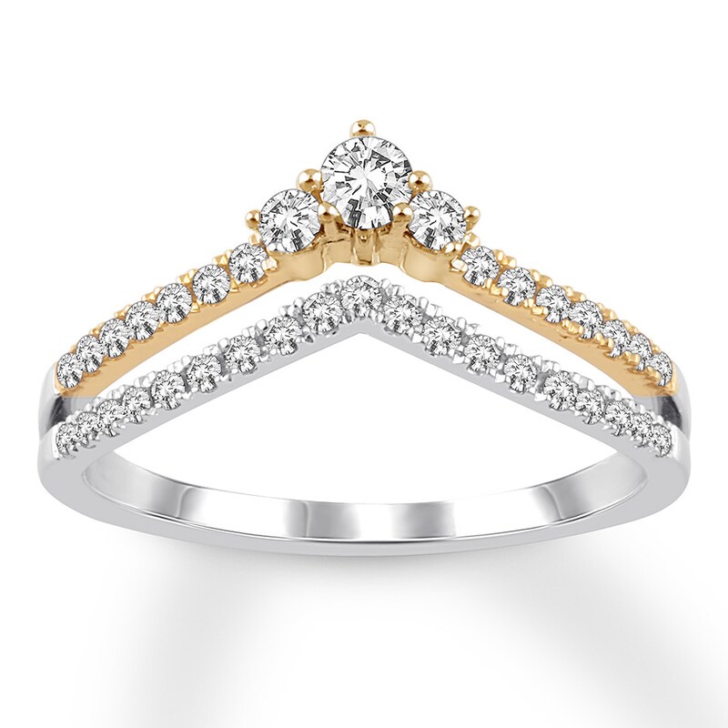 Main Image 1 of Previously Owned Diamond Promise Ring 1/3 ct tw Round 10K Two-Tone Gold