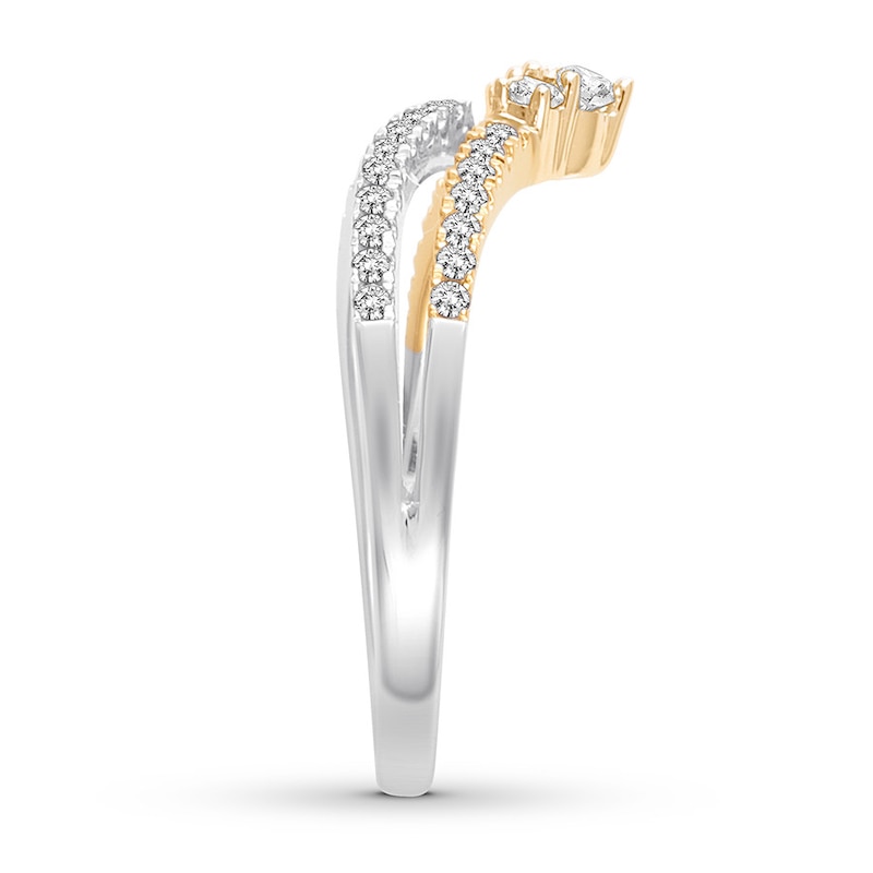 Main Image 2 of Previously Owned Diamond Promise Ring 1/3 ct tw Round 10K Two-Tone Gold