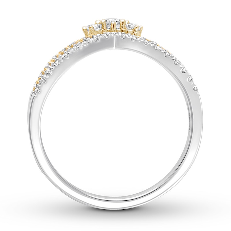 Main Image 3 of Previously Owned Diamond Promise Ring 1/3 ct tw Round 10K Two-Tone Gold