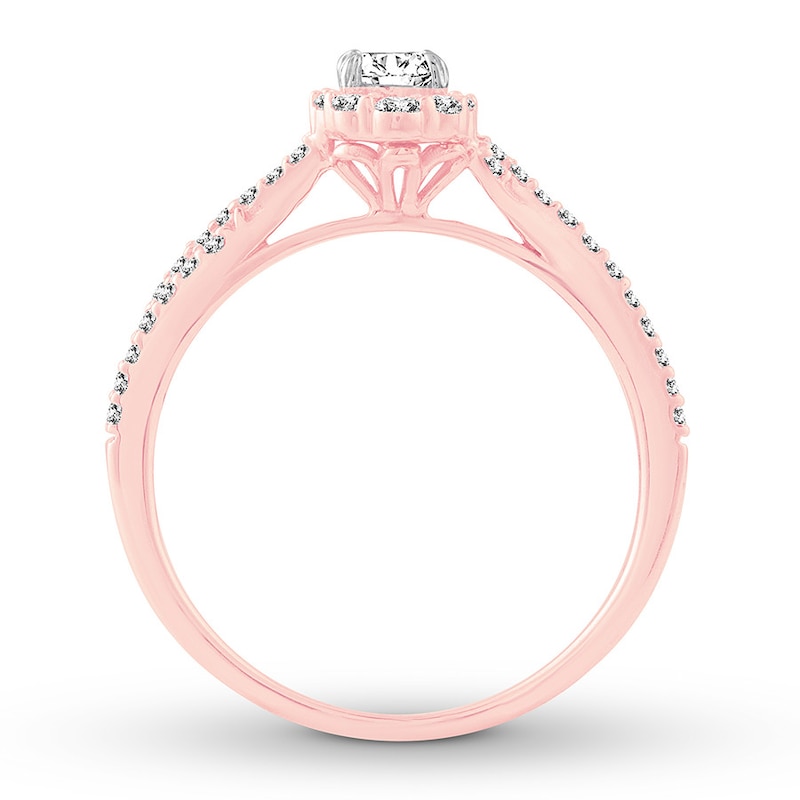 Main Image 2 of Previously Owned Diamond Promise Ring 1/2 carat tw Round 10K Rose Gold