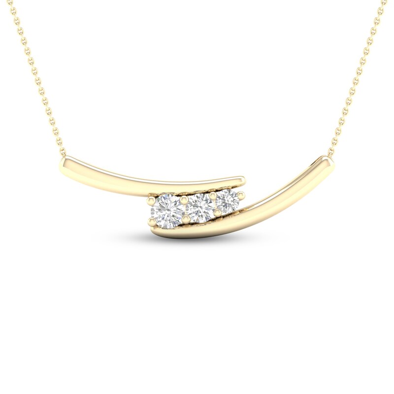 Main Image 1 of Previously Owned Diamond Necklace 1/4 ct tw Round 10K Yellow Gold