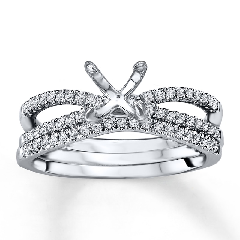 Main Image 1 of Previously Owned Diamond Bridal Setting 1/4 ct tw Round-cut 14K White Gold