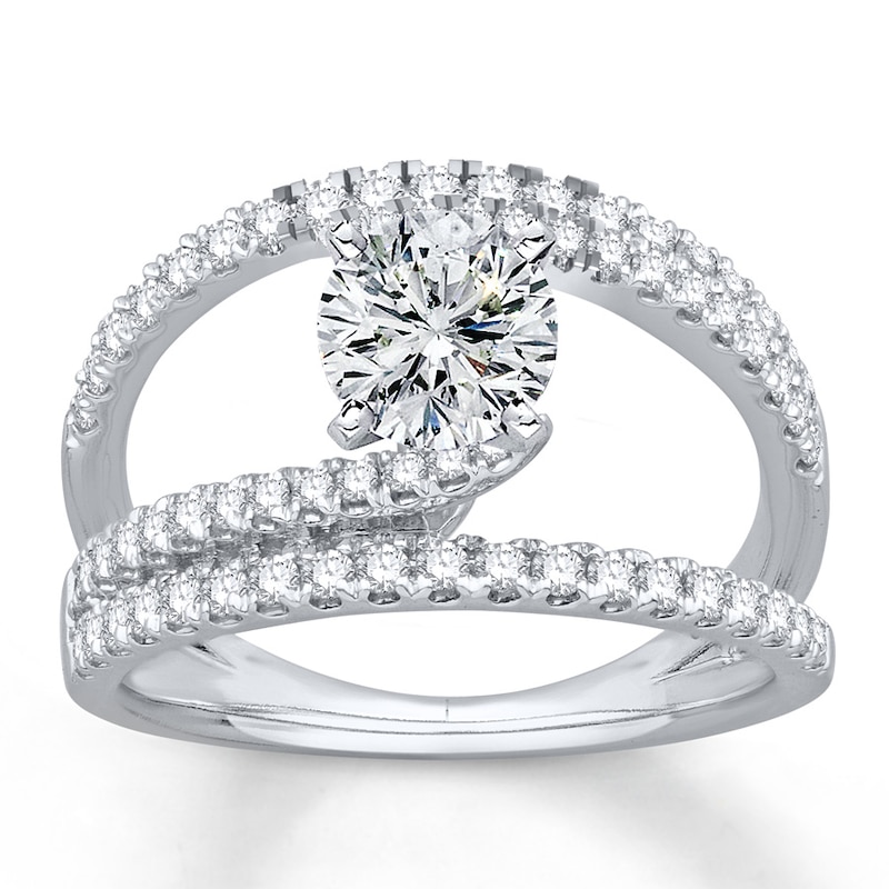 Main Image 3 of Previously Owned Diamond Ring Setting 5/8 ct tw Round-cut 14K White Gold