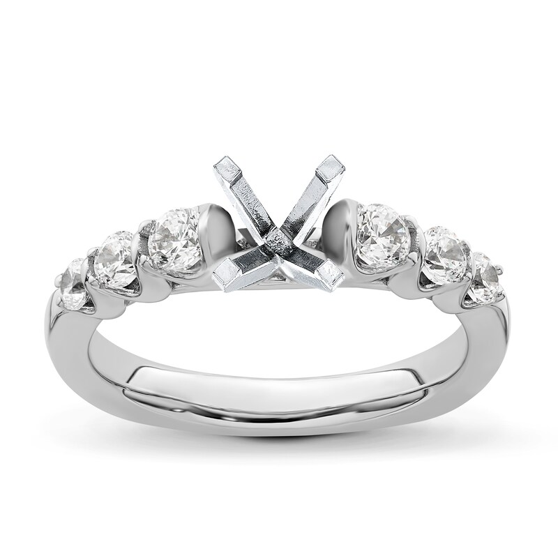 Main Image 1 of Previously Owned Diamond Engagement Ring Setting 1/2 ct tw Round 18K White Gold
