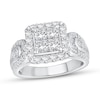Thumbnail Image 1 of Previously Owned Princess-Cut Quad Diamond Fashion Ring 2 ct tw 14K White Gold